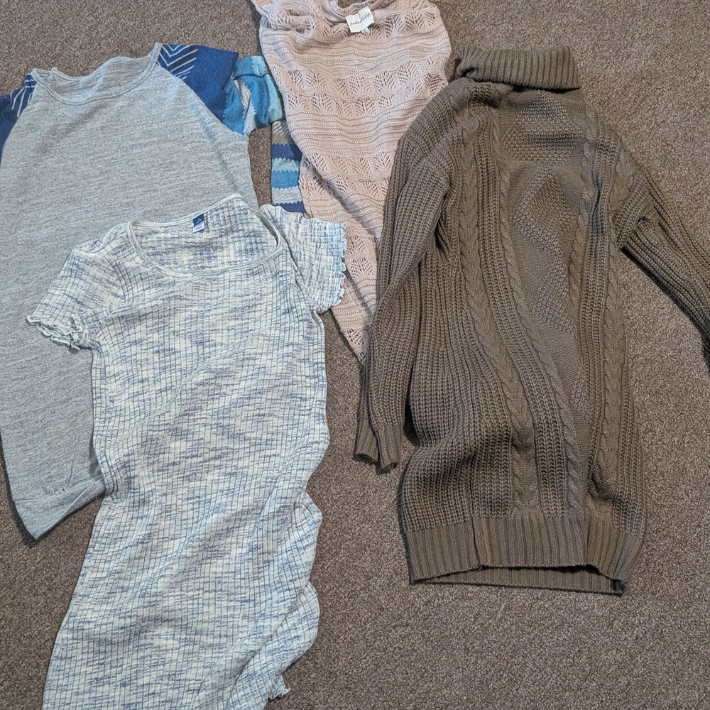 Old Navy Gray Long Sleeve Dress